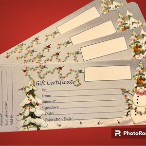 50 Snowman gift certificates